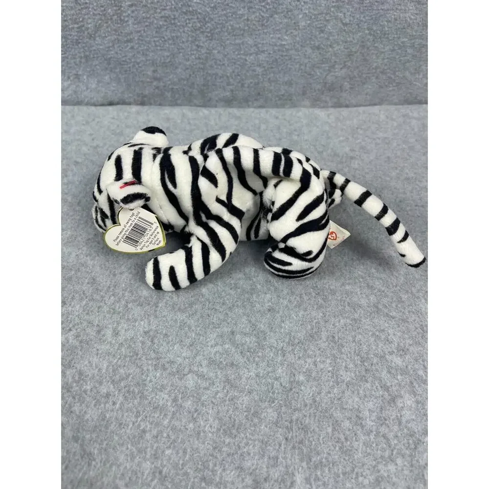 VTG Beanie Babies Blizzard Bean‎ Bag Plush Striped Tiger Cat 6